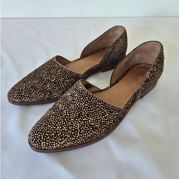 Madewell Marisa D’Orsay Flats Size 6.5 Brown Black Speckled Leather - Picture 1 of 5
